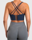 Navy Blue Cross Topp - Peach Tights - Sports - Bra