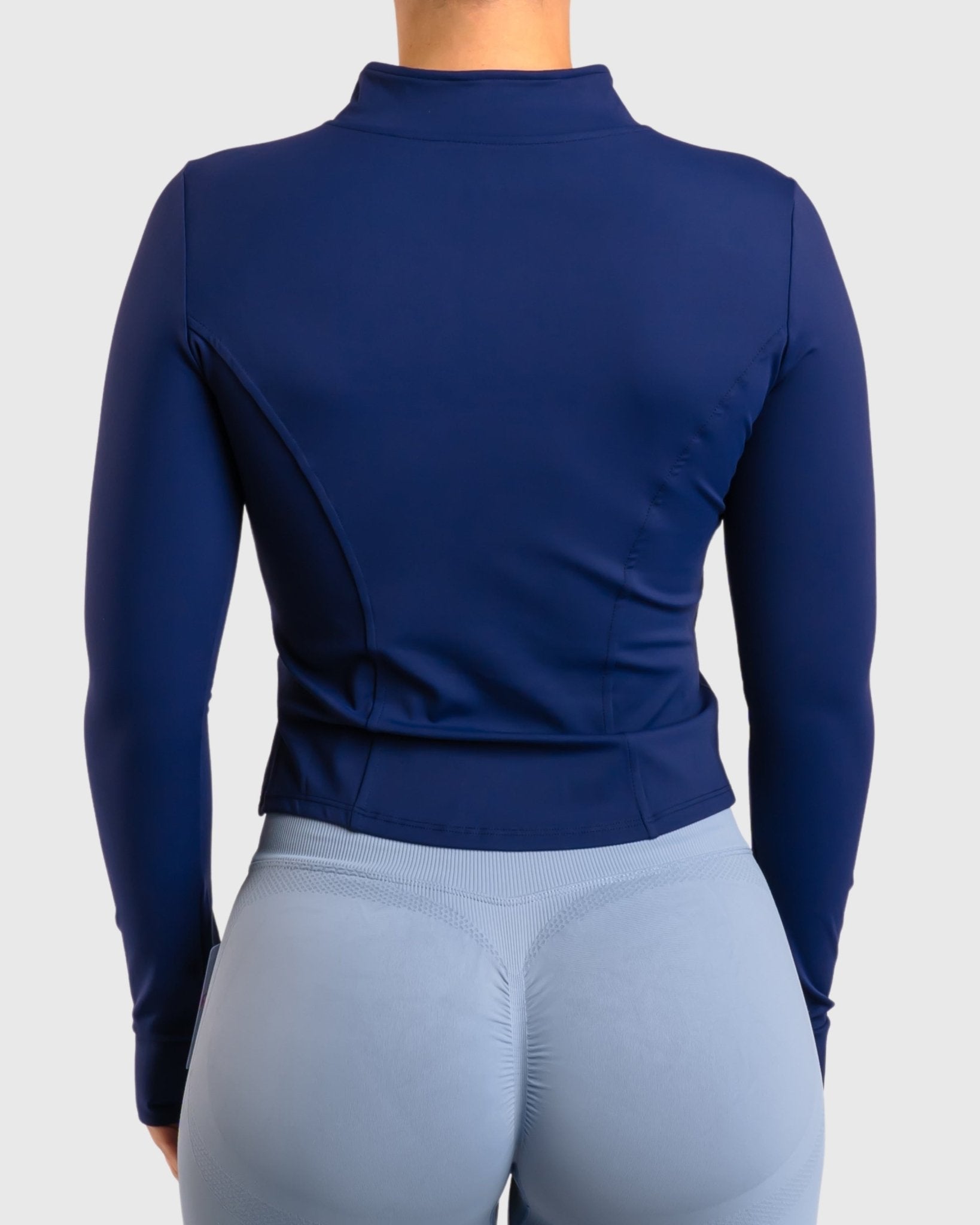 Navy Blue Curve Jacket - Peach Tights - Jacket