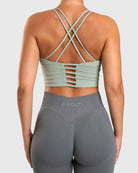 Pastel Green Cross Topp - Peach Tights - Sports - Bra