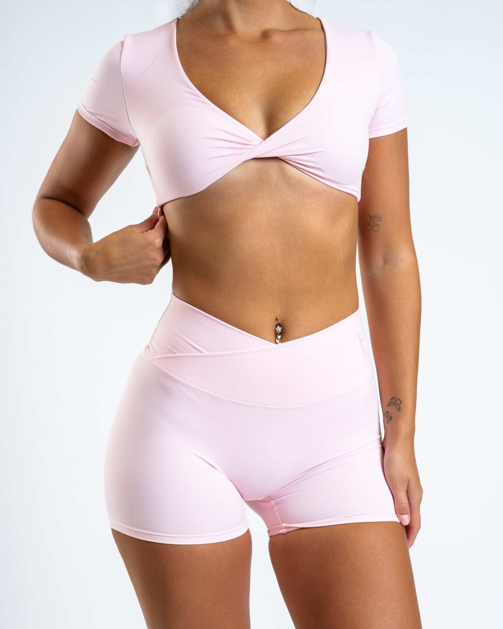 Pink Divine V - waist Shorts - Peach Tights - Tights