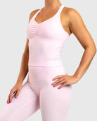 Pink Softelle Singlet - Peach Tights - Sports - Bra