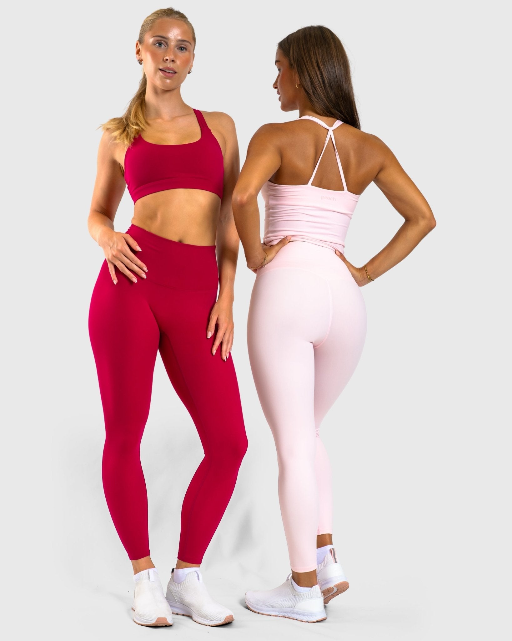 Pink Softelle Singlet - Peach Tights - Sports - Bra