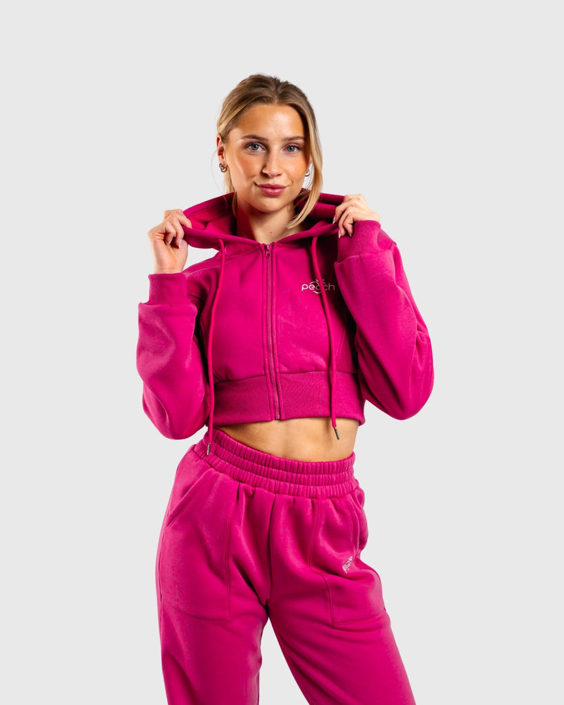 Pink Vibe Cropped Hoodie - Peach Tights - Hoodie