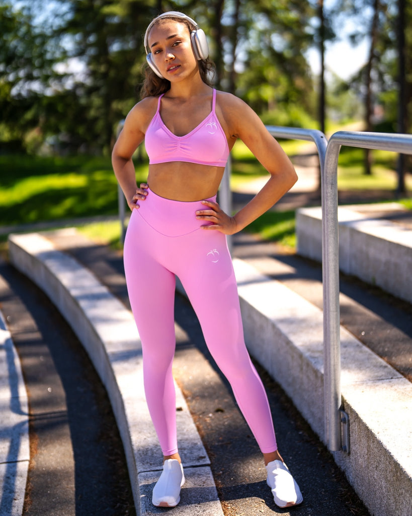 Pink Vivid Sports - bra - Peach Tights - Sports - Bra