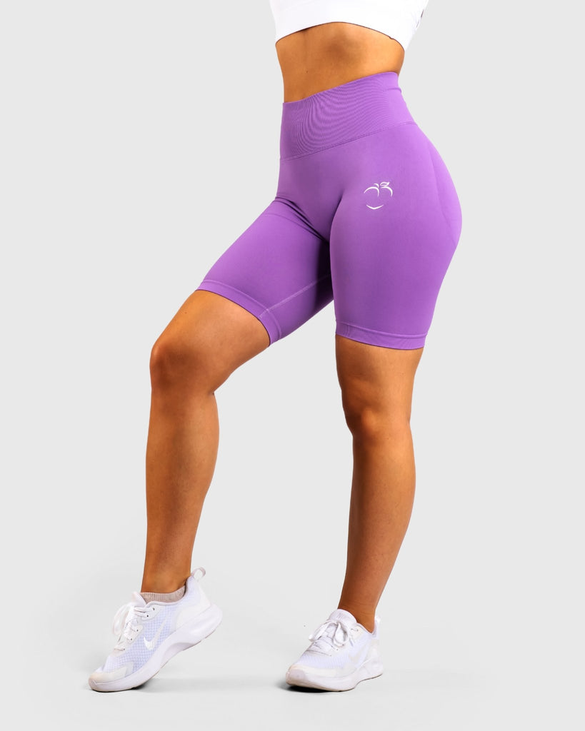 Purple Biker Shorts - Peach Tights - Shorts