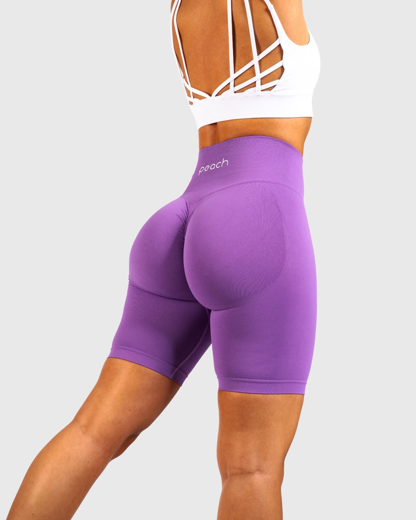 Purple Biker Shorts - Peach Tights - Shorts