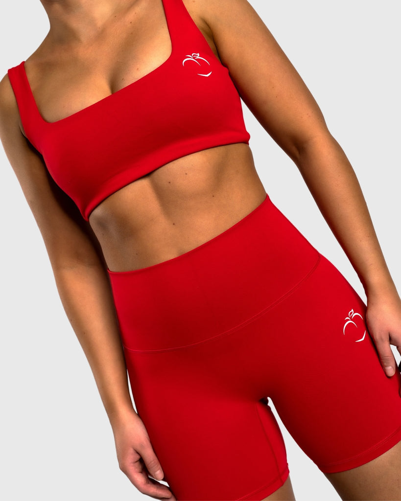 Red Refine Shorts - Peach Tights - Shorts