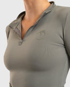 Sage Green Zip Long Sleeve - Peach Tights - Jacket