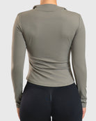 Sage Green Zip Long Sleeve - Peach Tights - Jacket