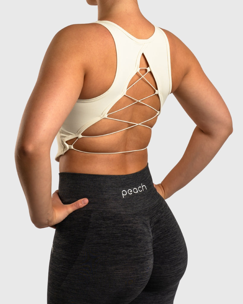 Sand Weave Topp - Peach Tights - Sports - Bra