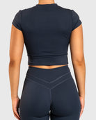 Steel Blue Velocity T-shirt - Peach Tights - T-shirt