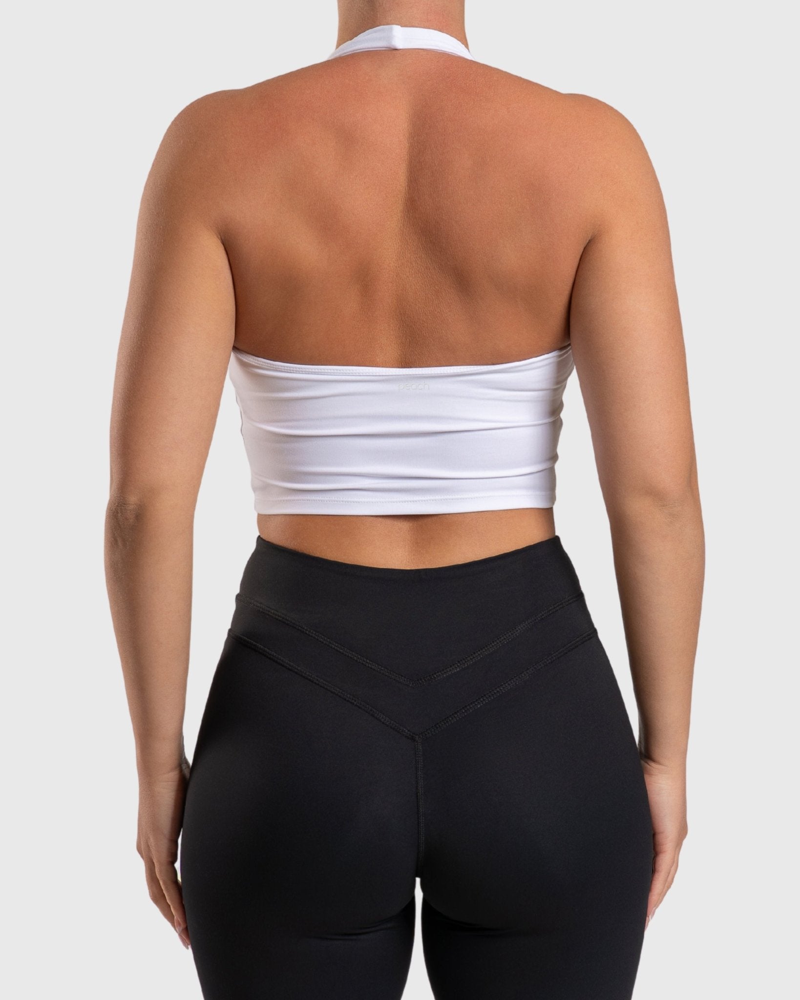 White Lush Halterneck Topp - Peach Tights - Sports - Bra