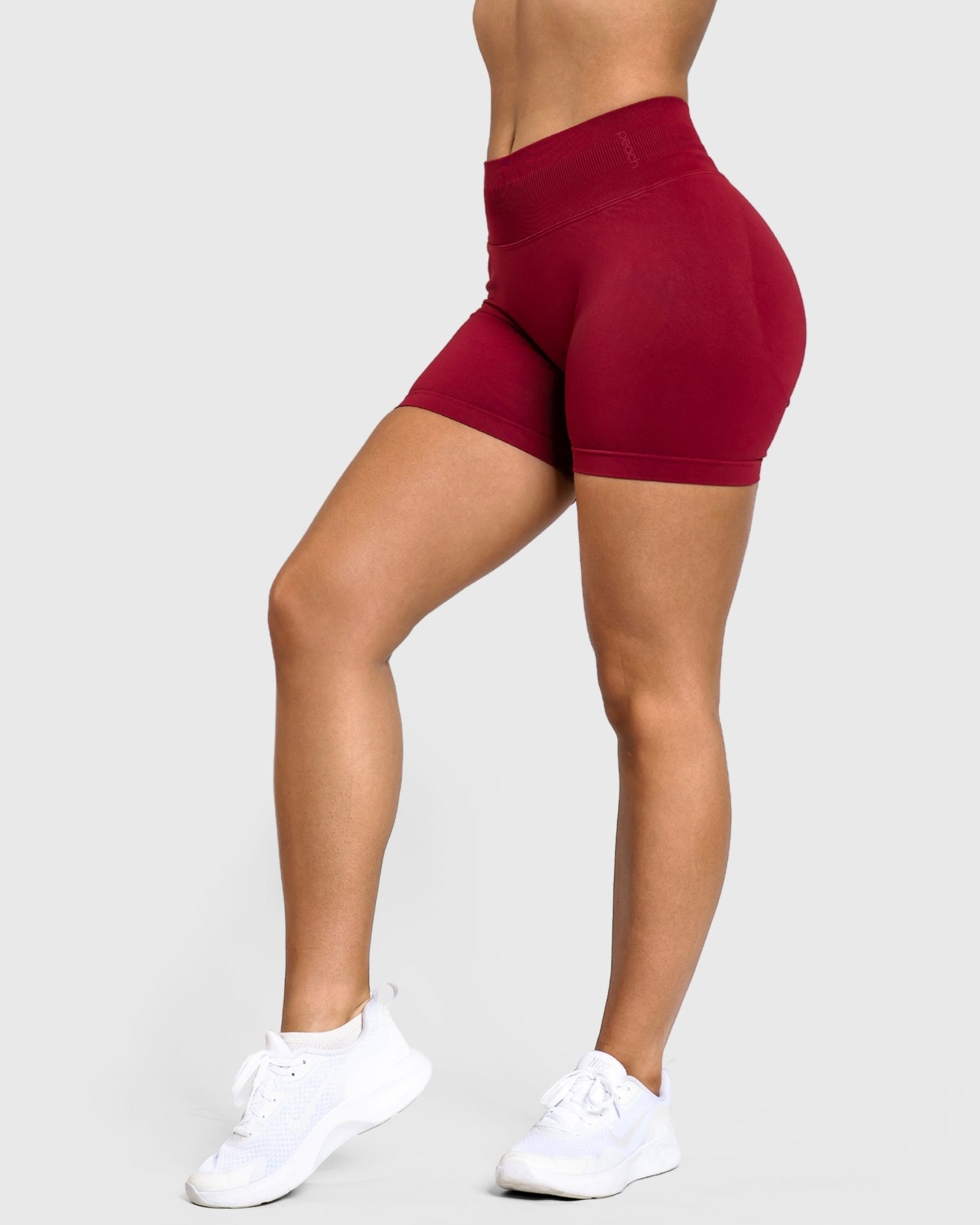 Wine Red Essence Shorts - Peach Tights - Shorts