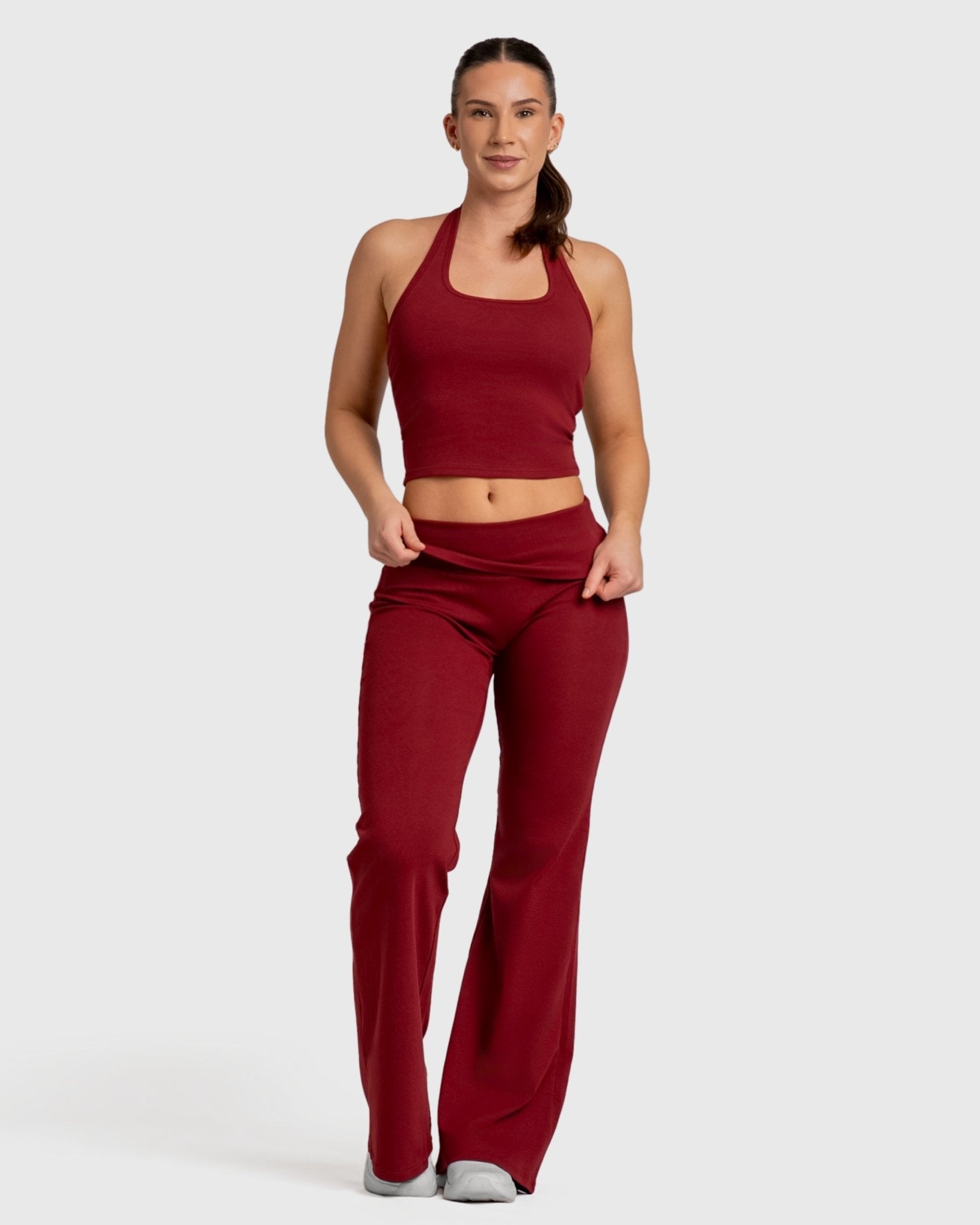 Wine Red Flow Yoga Pants - Peach Tights - Tights