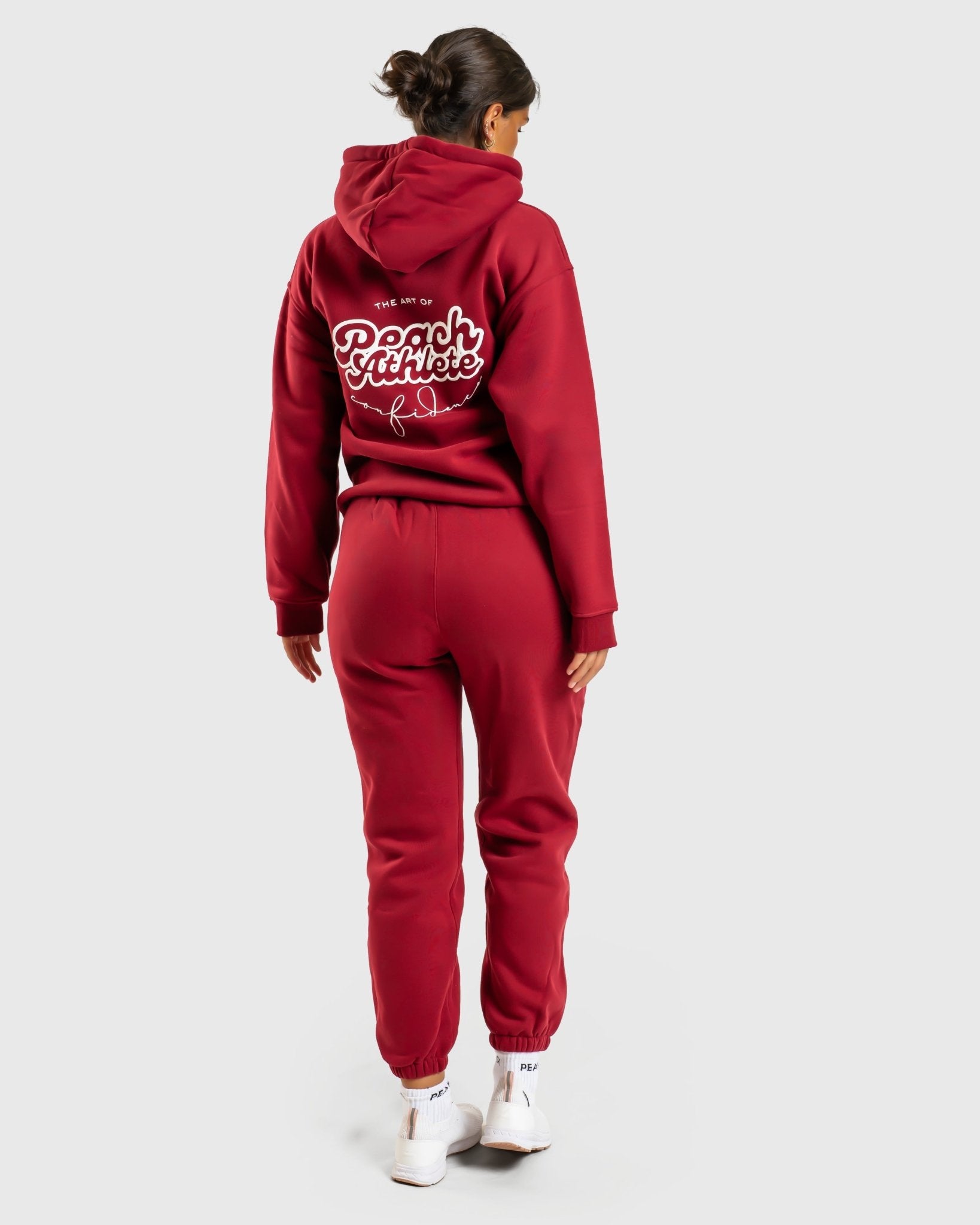 Wine Red Haze Hoodie - Peach Tights - Hoodie