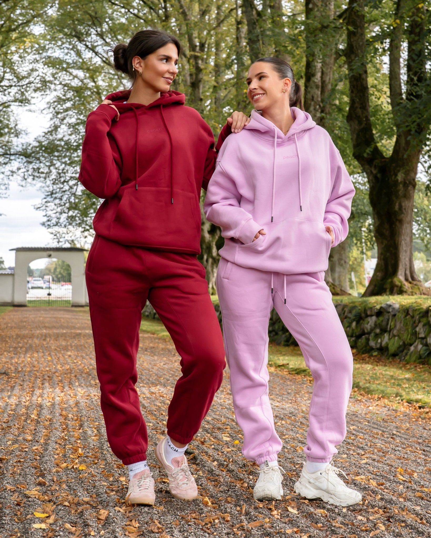 Wine Red Haze Sweatpants - Peach Tights - Sweatpants