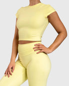 Yellow Velocity T-shirt - Peach Tights - T-shirt