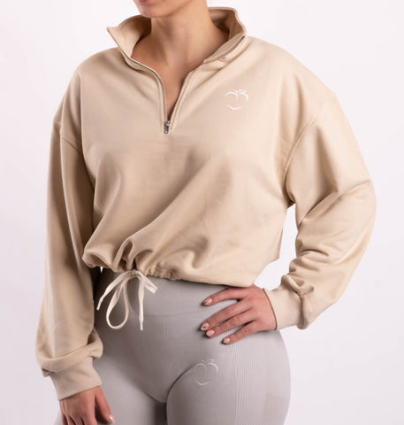 Beige Half Zip Pullover