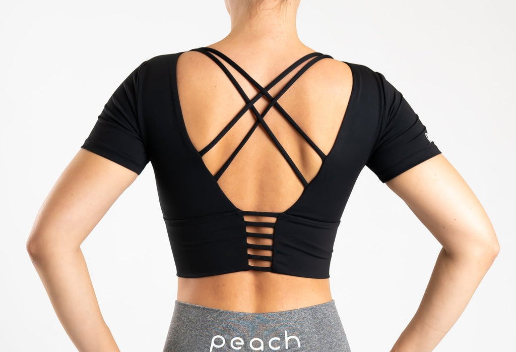 Black Cross T-shirt - Peach Tights -