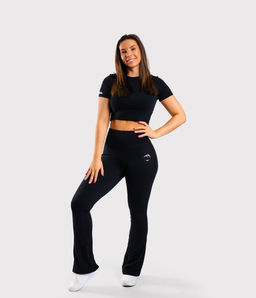 Black Flare Leggings Women Petite Women's Casual Summer Solid Elastic High  Waist Slim Pants Yoga Sport Horn, Black, Small : : Clothing, Shoes  & Accessories