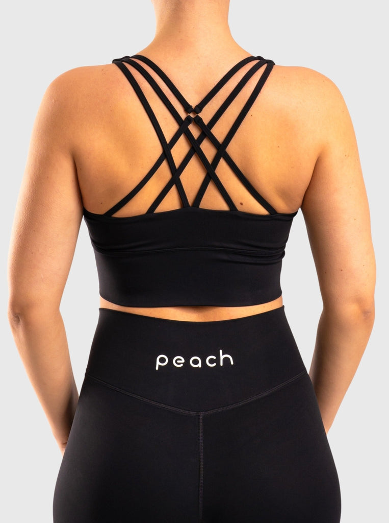 Black Pure-Fit Sports-bra - Peach Tights -