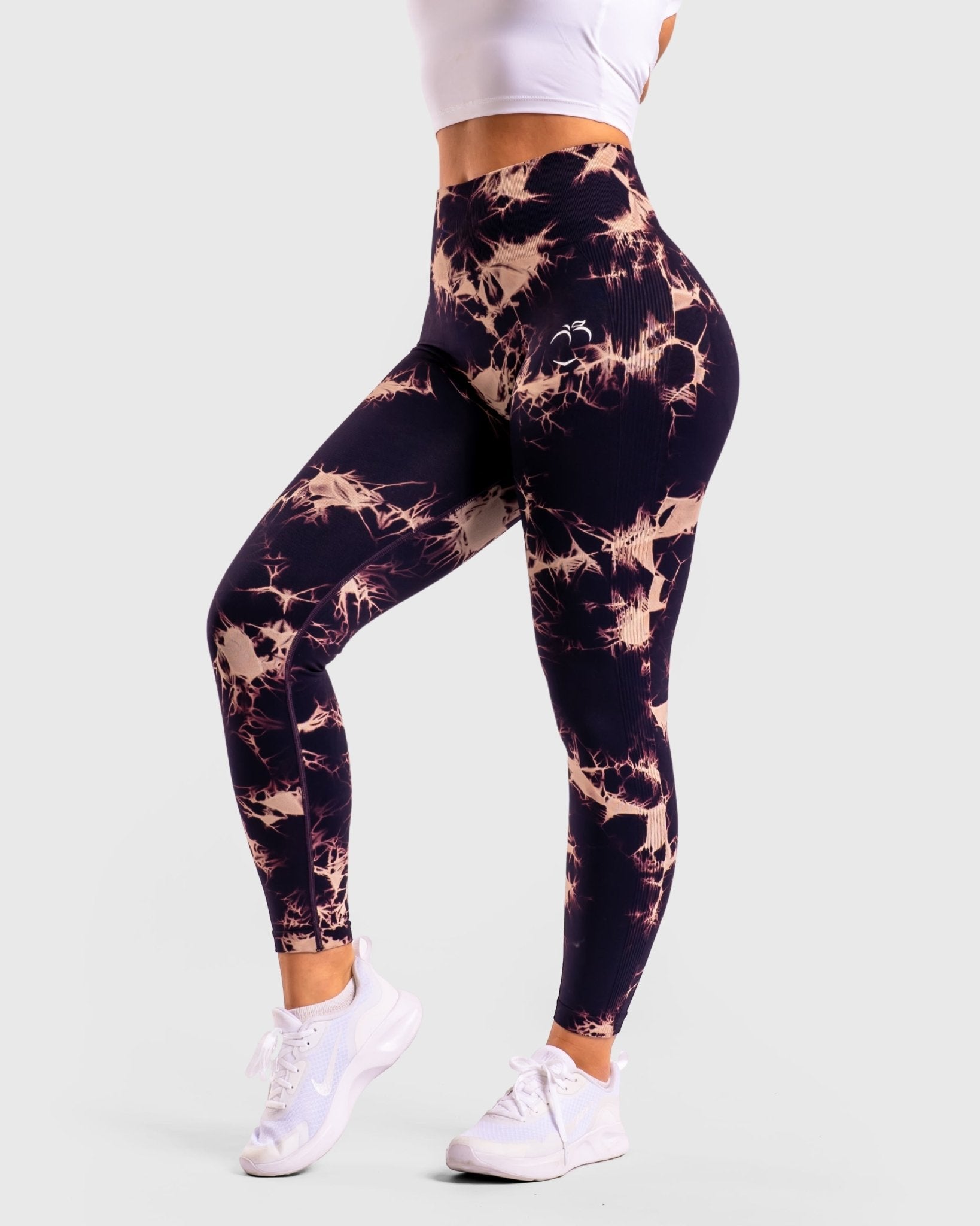 Dark lilac Tie-dye V.2 Mid waist - Peach Tights -