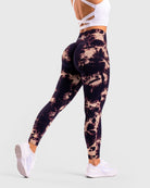 Dark lilac Tie-dye V.2 Mid waist - Peach Tights -