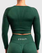 Forest Green Lux Seamless Long Sleeve - Peach Tights - Long sleeve