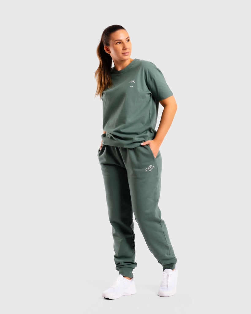 Green Basic Oversized T-Shirt - Peach Tights -