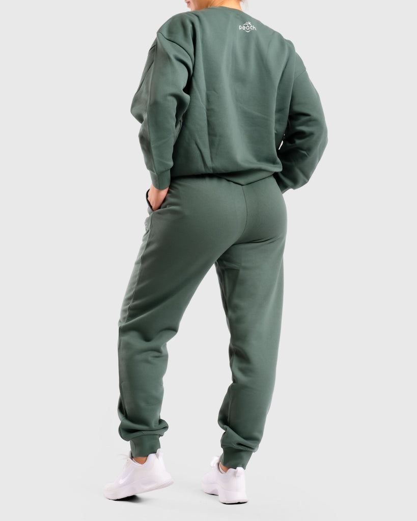 Green Basic Sweatpants - Peach Tights -