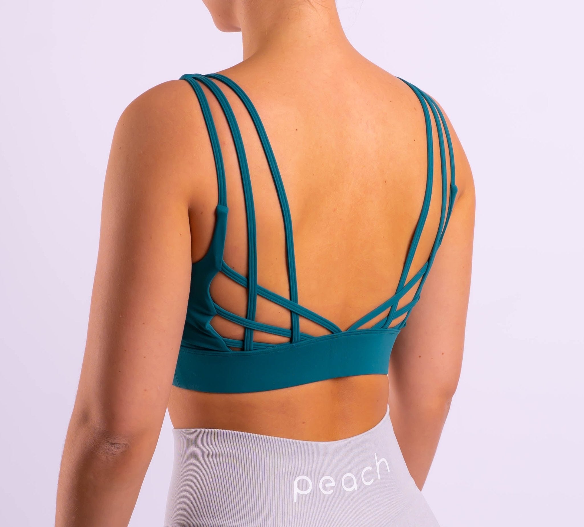 Green Kinetic Sports-Bra - Peach Tights -