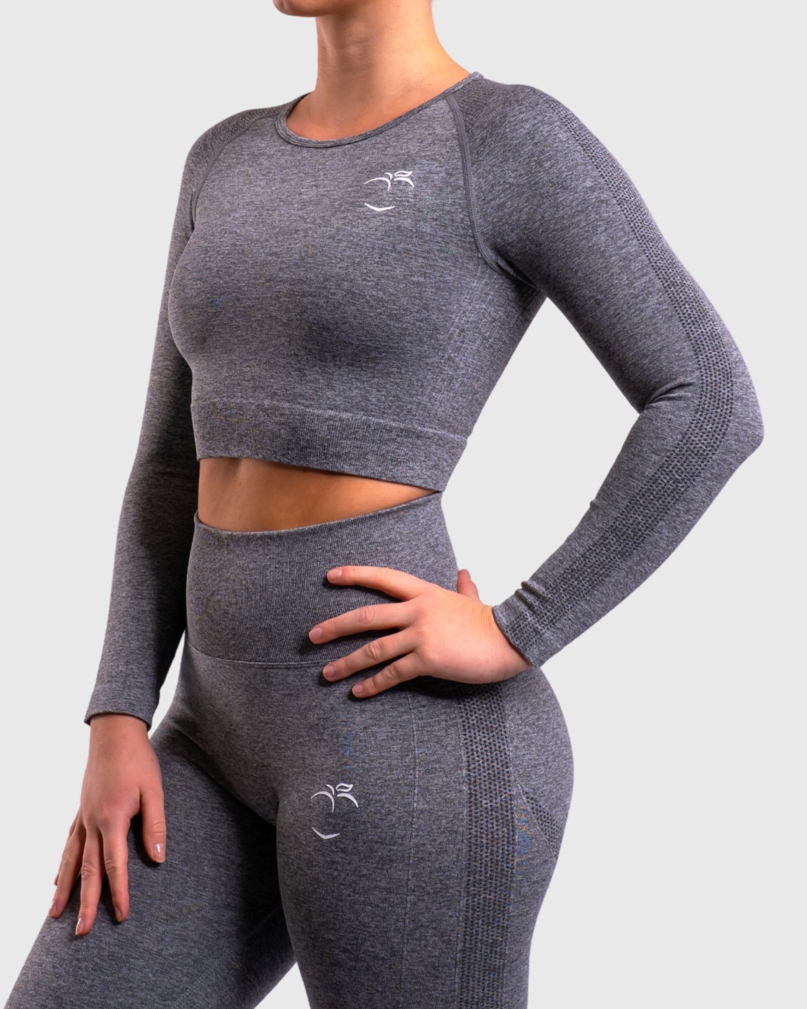 Grey Dusty Lux Seamless Long Sleeve - Peach Tights - Long sleeve