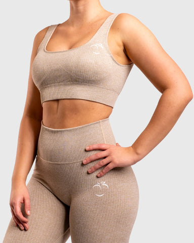 Khaki Ribbed Sports-Bra