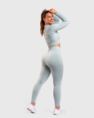 Mint Green Ribbed Long Sleeve - Peach Tights - Long sleeve