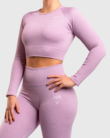 Pink Ribbed Long Sleeve