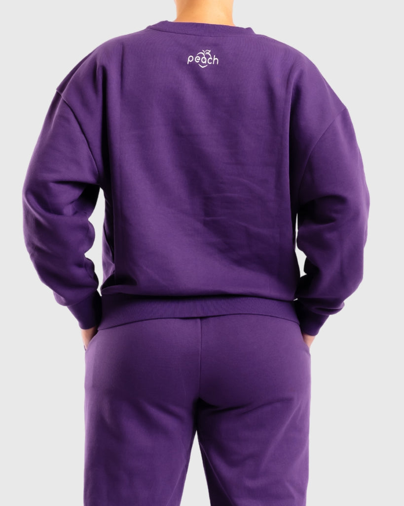 Purple Basic Crewneck - Peach Tights -