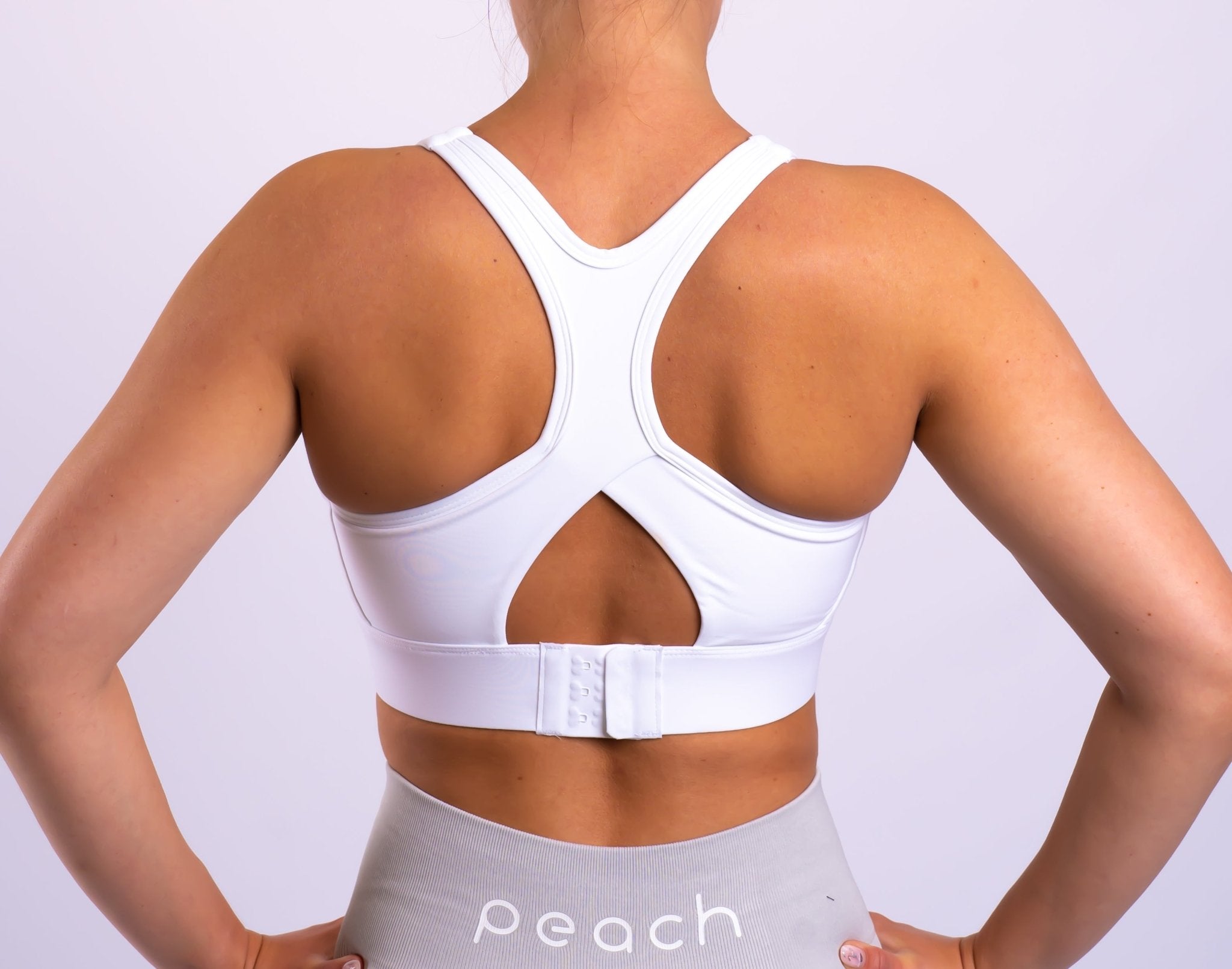 White Clip Sports-Bra – Peach Tights