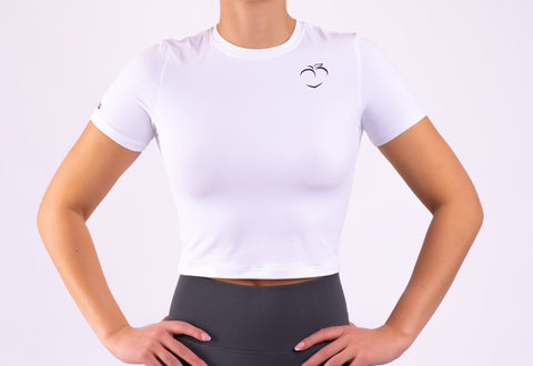 White Dry-Fit Cropped T-shirt