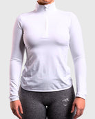 White Half Zip Jacket - Peach Tights - Jacket