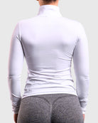 White Half Zip Jacket - Peach Tights - Jacket