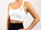 White Matrix Sports-Bra - Peach Tights -
